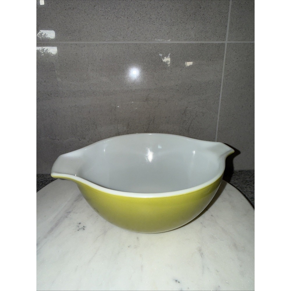 Vintage Pyrex 442 1-1/2 Quart Cinderella Mixing Bowl Verde Green Olive Avocado - Picture 11 of 12